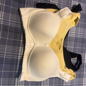 Amazon White, Yellow, and Black Bra Trio